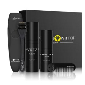 Beard Growth Liquid Beard Care Set (Option: Black)